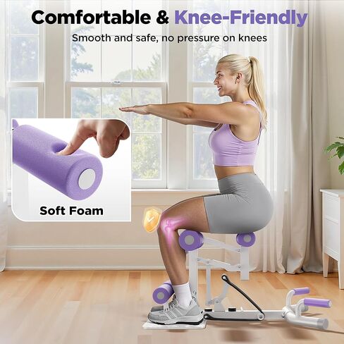 آلة القرفصاء العميقة القابلة للتعديل من فييردون - مدرب للساق والغلوت بمقاومة 7 مستويات للمنزل، معدات متعددة الوظائف للنساء لتقوية القلب والوركين والفخذين in Kuwait