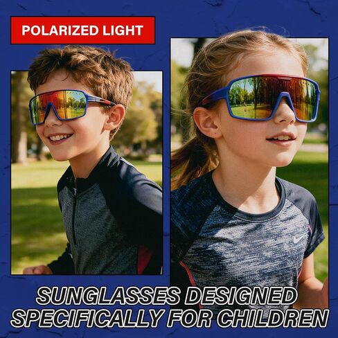 Polarized Kids Sunglasses Youth Baseball Sun Glasses for Softball Running and Cycling Sports UV400 in Saudi Arabia