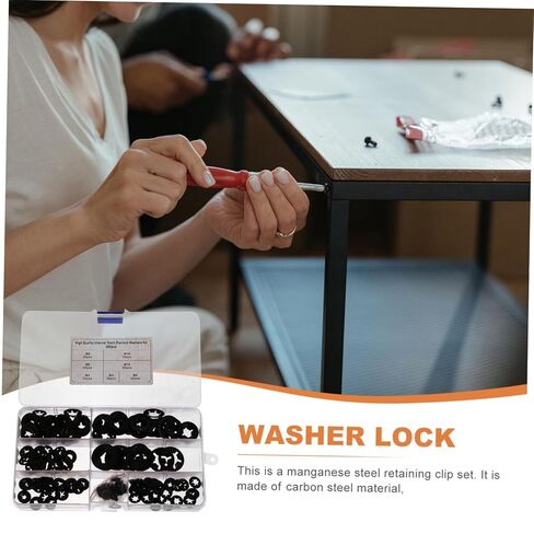 260 قطعة من مقاطع الصلب المنغنيز قفل غسالات الاحتفاظ أدوات الحلقة للسحابات ￠3-12 مجموعة متنوعة in Kuwait