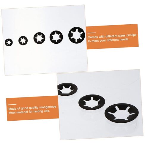 260 قطعة من مقاطع الصلب المنغنيز قفل غسالات الاحتفاظ أدوات الحلقة للسحابات ￠3-12 مجموعة متنوعة in Kuwait