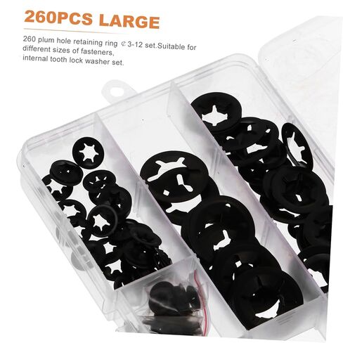 260 قطعة من مقاطع الصلب المنغنيز قفل غسالات الاحتفاظ أدوات الحلقة للسحابات ￠3-12 مجموعة متنوعة in Kuwait