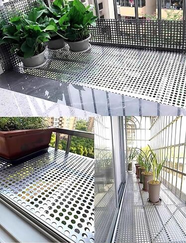 10mm Hole Diameter Expanded Metal Sheet, 70x200cm Anti-Fall Perforated Mesh Plate, Durable Safety Screen with Ties & Gloves for Construction & Home Use in Kuwait