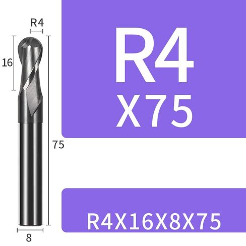 الكرة الأنف نهاية مطحنة 2 الناي HRC45 درجة التنغستن كربيد الصلب مطاحن أدوات الزاوية المستديرة CNC قاطعة المطحنة دوامة in Kuwait