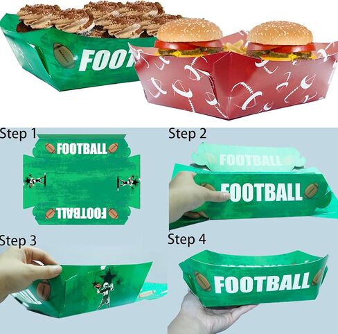 40 Pack Football Party Supplies - Large Football Food Serving Trays, Disposable Paper Plates Party Bowls Football Party Decorations for Birthday and Tailgate Parties in Saudi Arabia