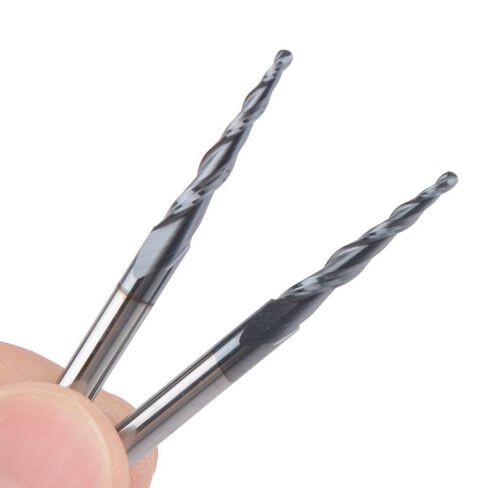 10pcs Ball Nose Tapered End Mill R0.75D420.550L2F HRC55 Tungsten Solid Carbide Taper Milling Cutter CNC Router Bit in Kuwait