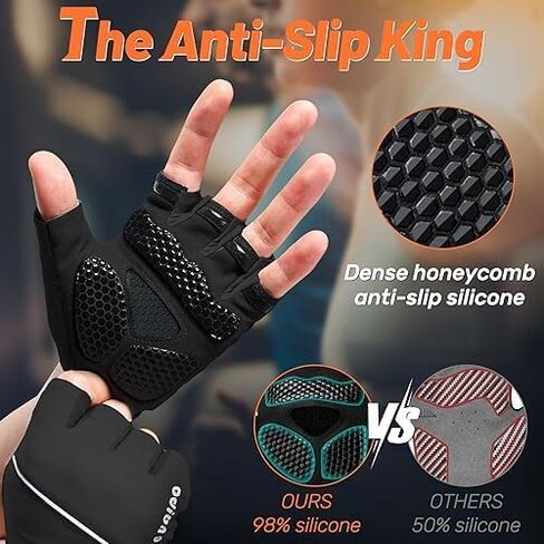 5-in-1 Workout Gloves with Wrist Strap, Full Protection Exercise Weight Lifting Gloves for Men and Women, Detachable Design with Mesh Bag Size L in Saudi Arabia