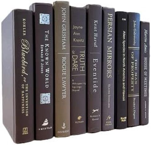 كتب حقيقية بلون للمكتب أو ديكور المنزل - التصميم الداخلي عرض حفل زفاف صورة الدعامة (11 كتابًا ، أسود - عنوان ذهبي) in Kuwait