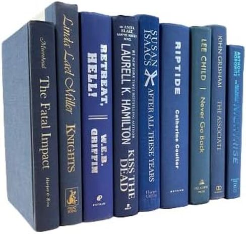 كتب حقيقية بلون للمكتب أو ديكور المنزل - التصميم الداخلي عرض حفل زفاف صورة الدعامة (11 كتابًا ، أسود - عنوان ذهبي) in Kuwait