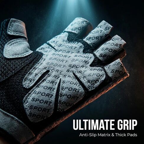 1pair Anti-Slip Half Finger Fitness Gloves Breathable Workout Gloves for Men and Women, Weightlifting Gym Training Cycling in Saudi Arabia
