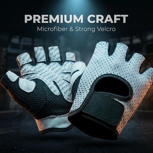 1pair Anti-Slip Half Finger Fitness Gloves Breathable Workout Gloves for Men and Women, Weightlifting Gym Training Cycling in Saudi Arabia