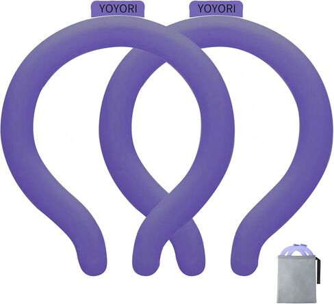 Cooling Neck Wrap with Insulated Bag, Reusable Ice Neck Ring & Body Cooler for Summer Heat, Wearable Cooling Tube Maintains 18°C/64°F for Outdoor, Sports, Travel (Blue) in Kuwait