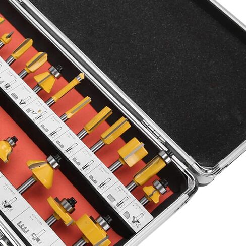 24Pcs Woodworking Cutter Kit, Alloy Corner Round Bit Rabbeting Bits for Wood Cutting Engraving Tools with Trimming Machine Cutter and Electric Wood Milling in Saudi Arabia