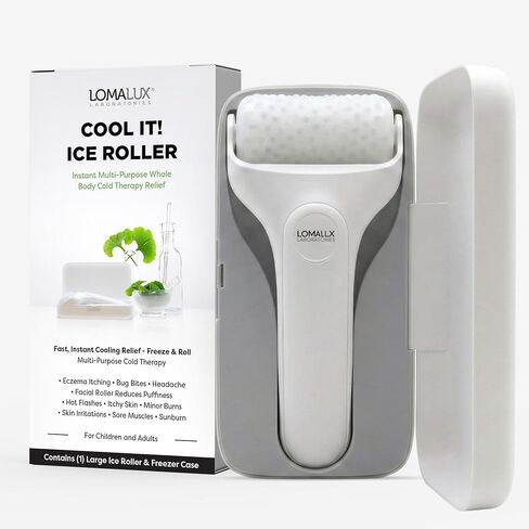 لوما لوكس كول إت! آيس رولر - علاج بارد متعدد الأغراض للوجه والجسم لحكة الجلد والانتفاخ والأكزيما والحروق الطفيفة وتخفيف حروق الشمس | مهدئ وقابل لإعادة الاستخدام in Kuwait