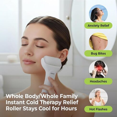 لوما لوكس كول إت! آيس رولر - علاج بارد متعدد الأغراض للوجه والجسم لحكة الجلد والانتفاخ والأكزيما والحروق الطفيفة وتخفيف حروق الشمس | مهدئ وقابل لإعادة الاستخدام in Kuwait