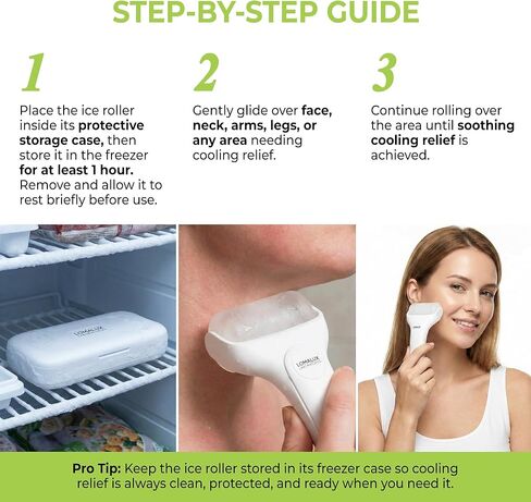 لوما لوكس كول إت! آيس رولر - علاج بارد متعدد الأغراض للوجه والجسم لحكة الجلد والانتفاخ والأكزيما والحروق الطفيفة وتخفيف حروق الشمس | مهدئ وقابل لإعادة الاستخدام in Kuwait