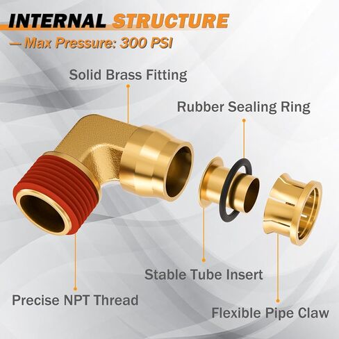 34 قطعة من تركيبات خط فرامل الهواء النحاسية المتنوعة 1/4 بوصة 3/8 بوصة 1/2 بوصة تركيبات توصيل سريعة لخط الهواء ادفع لتوصيل مجموعة تجهيزات الهواء مع خيط NPT لشبه الشاحنات أو نظام الهواء الصناعي in Kuwait
