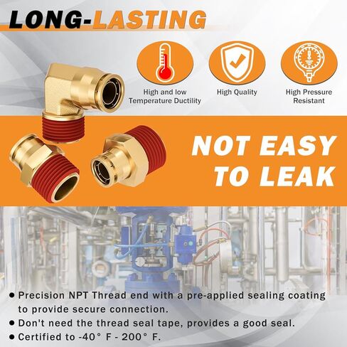 34 قطعة من تركيبات خط فرامل الهواء النحاسية المتنوعة 1/4 بوصة 3/8 بوصة 1/2 بوصة تركيبات توصيل سريعة لخط الهواء ادفع لتوصيل مجموعة تجهيزات الهواء مع خيط NPT لشبه الشاحنات أو نظام الهواء الصناعي in Kuwait