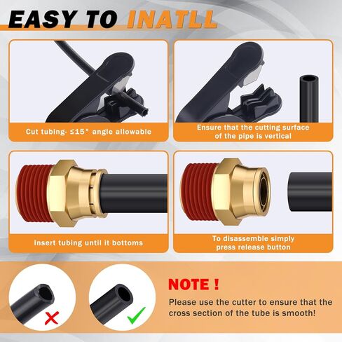 34 قطعة من تركيبات خط فرامل الهواء النحاسية المتنوعة 1/4 بوصة 3/8 بوصة 1/2 بوصة تركيبات توصيل سريعة لخط الهواء ادفع لتوصيل مجموعة تجهيزات الهواء مع خيط NPT لشبه الشاحنات أو نظام الهواء الصناعي in Kuwait