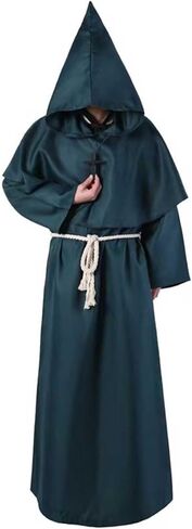 Renaissance Faire Costume Women Monk Renaissance Priest Robe Costume Cosplay Halloween Warlock Cape Cloak for Priest in Kuwait