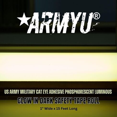 ARMYU US Made Glow-in-the-Dark Tactical Safety Tape - Luminous Military Army Phosphorescent Roll High Fluorescent Adhesive Sticker in Saudi Arabia