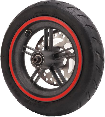 Electric Scooter Rear Wheel, Rear Wheel with 120mm/4.7in Brake Disc Red Pneumatic Tyre Aluminum Alloy Hub Rubber Tire Replacement Wheel for PRO PRO2 M3 in Saudi Arabia