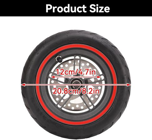 Electric Scooter Rear Wheel, Rear Wheel with 120mm/4.7in Brake Disc Red Pneumatic Tyre Aluminum Alloy Hub Rubber Tire Replacement Wheel for PRO PRO2 M3 in Saudi Arabia