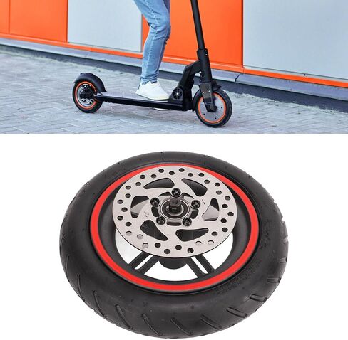 Electric Scooter Rear Wheel, Rear Wheel with 120mm/4.7in Brake Disc Red Pneumatic Tyre Aluminum Alloy Hub Rubber Tire Replacement Wheel for PRO PRO2 M3 in Saudi Arabia