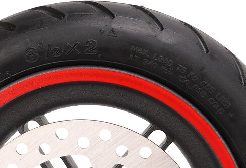 Electric Scooter Rear Wheel, Rear Wheel with 120mm/4.7in Brake Disc Red Pneumatic Tyre Aluminum Alloy Hub Rubber Tire Replacement Wheel for PRO PRO2 M3 in Saudi Arabia