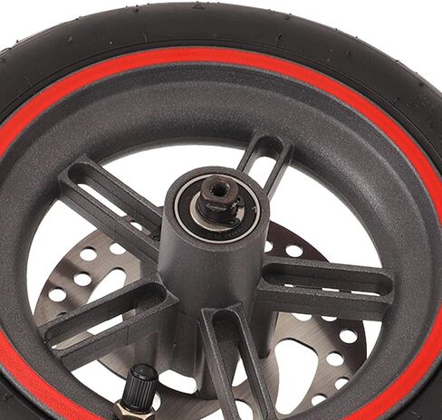 Electric Scooter Rear Wheel, Rear Wheel with 120mm/4.7in Brake Disc Red Pneumatic Tyre Aluminum Alloy Hub Rubber Tire Replacement Wheel for PRO PRO2 M3 in Saudi Arabia