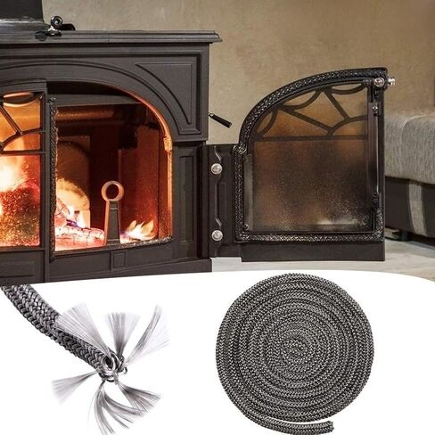 Black Fiberglass Stove Door Rope Seal 25 mm Diameter 2 m Length for Wood Burning Stoves,Pellet Stoves,Fireplaces,Boilers Industrial Ovens in Saudi Arabia