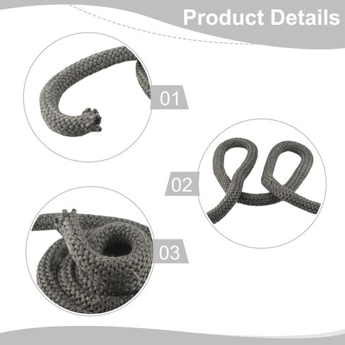 Black Fiberglass Stove Door Rope Seal 25 mm Diameter 2 m Length for Wood Burning Stoves,Pellet Stoves,Fireplaces,Boilers Industrial Ovens in Saudi Arabia