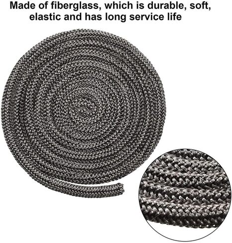 Black Fiberglass Stove Door Rope Seal 25 mm Diameter 2 m Length for Wood Burning Stoves,Pellet Stoves,Fireplaces,Boilers Industrial Ovens in Saudi Arabia