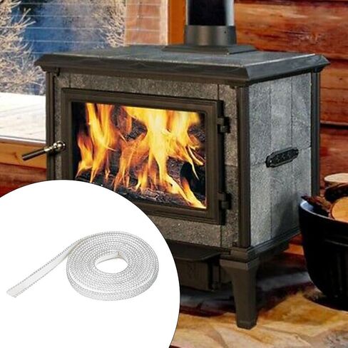Fiberglass Flat Stove Rope Seal 10mm x 3mm for Furnace,Boiler,Chimney,Kiln,Oven Door – White,200cm in Saudi Arabia