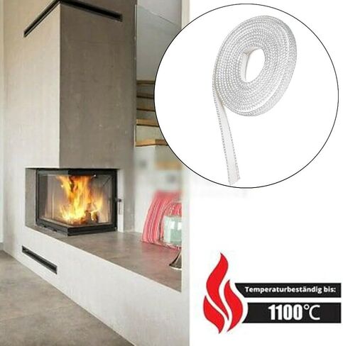 Fiberglass Flat Stove Rope Seal 10mm x 3mm for Furnace,Boiler,Chimney,Kiln,Oven Door – White,200cm in Saudi Arabia