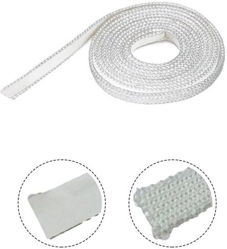 Fiberglass Flat Stove Rope Seal 10mm x 3mm for Furnace,Boiler,Chimney,Kiln,Oven Door – White,200cm in Saudi Arabia