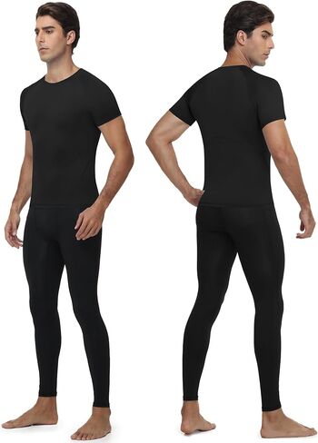 Blueleaf 2 Pack Men’s Compression Shirts Short Sleeve Cool Dry Sports Athletic Workout Undershirt Base Layer T-Shirt Tops in Saudi Arabia