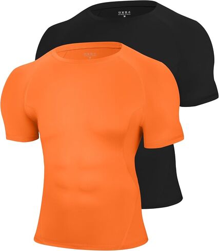 Blueleaf 2 Pack Men’s Compression Shirts Short Sleeve Cool Dry Sports Athletic Workout Undershirt Base Layer T-Shirt Tops in Saudi Arabia