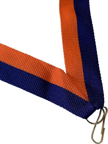شرائط عنق من Express Medals باللونين الأزرق والبرتقالي للميداليات مع جائزة الحبل المسطح بمشابك Snap (عبوة من 100 قطعة) in Saudi Arabia