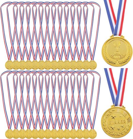 30 قطعة ميداليات ذهبية للأطفال، ميداليات بلاستيكية للجوائز، كأس صغير 1.38 بوصة وميدالية الفائز للرياضة، المنافسة، عرض المواهب، هدايا الألعاب in Kuwait