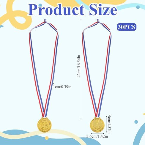 30 قطعة ميداليات ذهبية للأطفال، ميداليات بلاستيكية للجوائز، كأس صغير 1.38 بوصة وميدالية الفائز للرياضة، المنافسة، عرض المواهب، هدايا الألعاب in Kuwait
