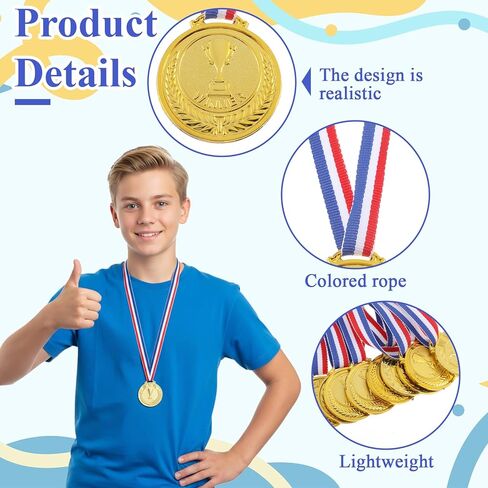 30 قطعة ميداليات ذهبية للأطفال، ميداليات بلاستيكية للجوائز، كأس صغير 1.38 بوصة وميدالية الفائز للرياضة، المنافسة، عرض المواهب، هدايا الألعاب in Kuwait