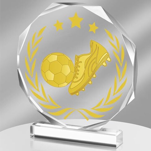 Soccer Trophy - Acrylic Championship Trophy Award, 4.72x5.27 Inch - Perfect for Sports Tournaments, Academic Competitions, School Awards, MVP Souvenirs, Party Prizes for Adults in Saudi Arabia