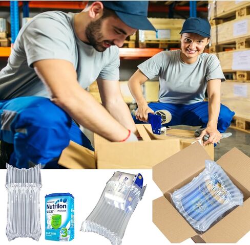 أكمام ملفوفة على شكل وسادة فقاعية - 25 عبوة من أكياس الهواء المضغوطة القابلة للنفخ لشحن الحليب مع مضخة يدوية، أكياس وسادة هوائية قابلة للنفخ من جارلر لتعبئة زجاجة البورسلين (25) in Kuwait