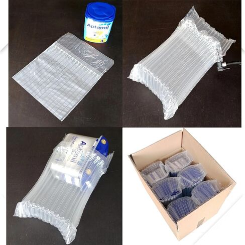 أكمام ملفوفة على شكل وسادة فقاعية - 25 عبوة من أكياس الهواء المضغوطة القابلة للنفخ لشحن الحليب مع مضخة يدوية، أكياس وسادة هوائية قابلة للنفخ من جارلر لتعبئة زجاجة البورسلين (25) in Kuwait