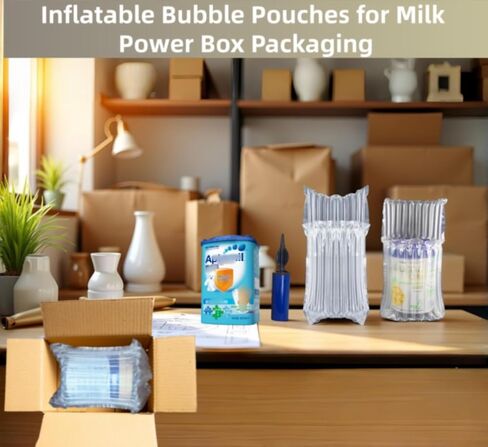 أكمام ملفوفة على شكل وسادة فقاعية - 25 عبوة من أكياس الهواء المضغوطة القابلة للنفخ لشحن الحليب مع مضخة يدوية، أكياس وسادة هوائية قابلة للنفخ من جارلر لتعبئة زجاجة البورسلين (25) in Kuwait