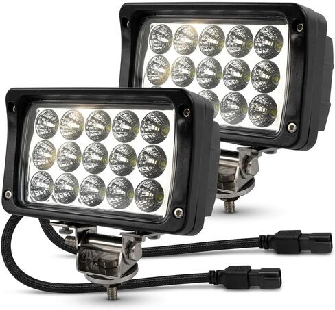 2PACK 6.3IN 12/24volt Super Bright 45W Led Work Lights Rectangular Foglight 4500LM Waterproof 4x6 Flood Offroad Lights Bar for Truck,Tractor,ATV,SUV,UTV,Trailer,Heavy Equipment in Kuwait