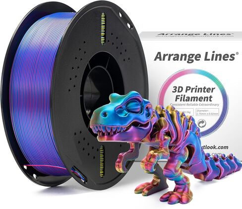 حزمة خيوط الطابعة ثلاثية الأبعاد Silk PLA، خيوط PLA 1.75 مم لمعظم طابعات FDM ثلاثية الأبعاد، خيوط طباعة ثلاثية الأبعاد ثنائية اللون للاستخدام بنفسك، الفن، النمذجة، 200 جم × 4 بكرات in Kuwait