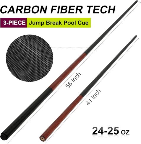 عصا عصا القفز من ألياف الكربون 3 قطع 24-25 أونصة، 58 بوصة، 3 * 8 * 8 وصلات، طرف فينولي 13 مم للقفز أو الكسر in Kuwait