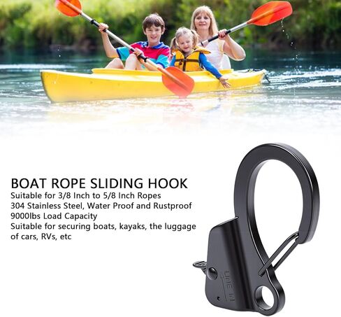 LiebeWH Boat Rope Sliding Hook Quick Release Stainless Steel Anchor for 3/8 to 5/8 Inch Ropes 9000lbs Load Capacity in Saudi Arabia