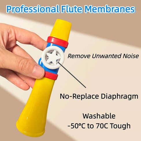 Kazoos for Adults Plastic, Professional Kazoo Instrument for Road Trips & Backyard Jams – Washable, Premium ABS, Permanent Membrane, Easy to Learn, for Guitar Ukulele Violin Piano (Yellow) in Saudi Arabia